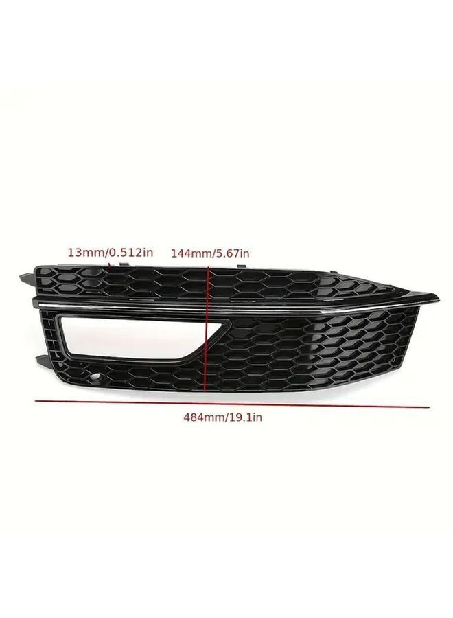 Audi A4 B8 S Line S4 Front Bumper Lower Fog Light Grille Pair Gloss Black With Chrome - Image 2